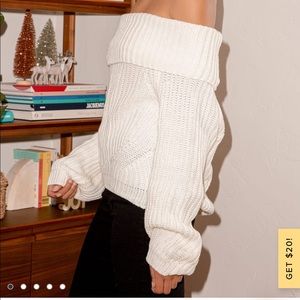 Lulu’s Off Shoulder Ivory Sweater